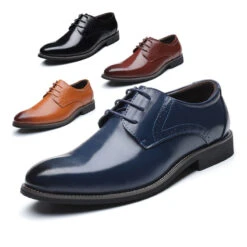 Men's Dress Shoes Oxfords Formal Shoes Business Wedding Daily Party & Evening PU Black Blue Brown Fall