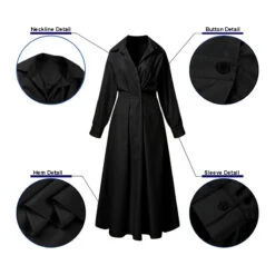 Women's Shirt Dress Casual Dress Swing Dress Maxi Long Dress Outdoor Office Holiday Polyester Basic Modern Shirt Collar Ruched Pocket Long Sleeve Summer Spring Fall 2023 Regular Fit Black Army Green -Slay Clothing Shop 2ed11464 5e34 40f5 84d5 7535d9ceb377