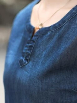 Women's Denim Dress Casual Dress Mini Dress Denim Fashion Casual Outdoor Daily Vacation Split Neck Patchwork Pocket Short Sleeve Summer Spring 2023 Regular Fit Blue Color Block S M L XL 2XL -Slay Clothing Shop 2f3799c4 0305 418d 99d4 c4a401eb7e4f