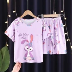Children's Pajamas Girls Summer Short-sleeved Thin Section Boys Summer Dress Cartoon Big Boy Girl Princess Home Clothes Set -Slay Clothing Shop 2f69ba6a 37ad 499c 91be 72f1d05ff8b2