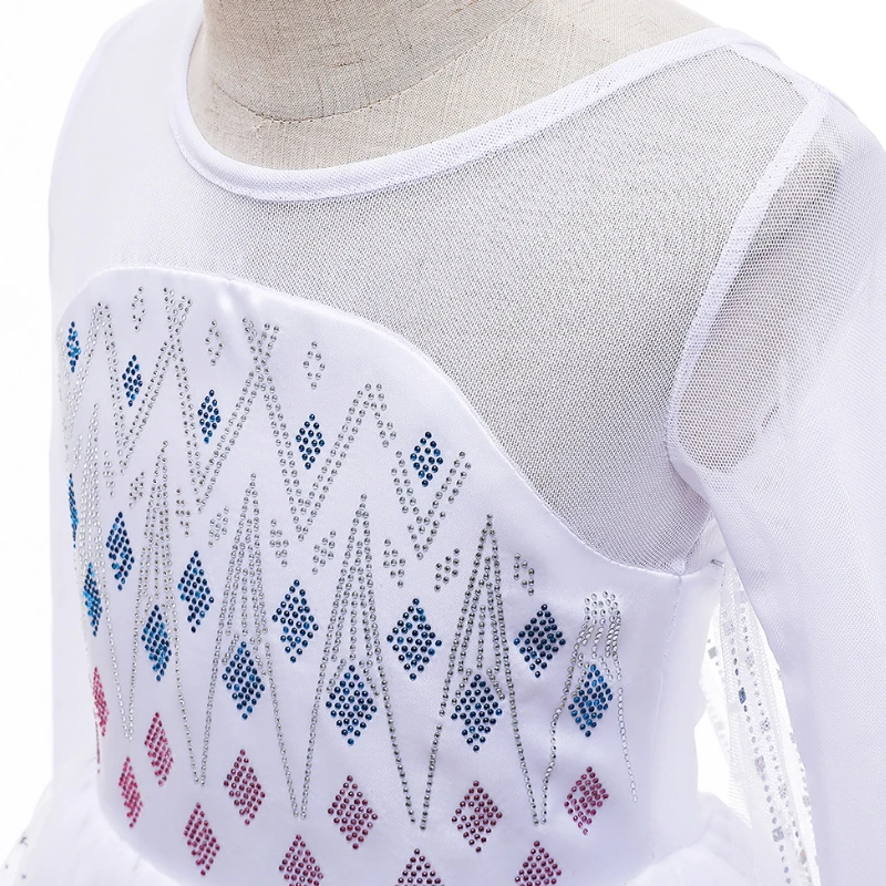 Kids Girls' Party Dress Sequin Snowflake Long Sleeve Performance Pegeant Elegant Princess Cotton Maxi Party Dress A Line Dress Summer Spring 3-10 Years White 6 Kids Girls' Party Dress Sequin Snowflake Long Sleeve Performance Pegeant Elegant Princess Cotton Maxi Party Dress A Line Dress Summer Spring 3-10 Years White - Image 6