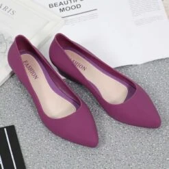 Women's Flats Dress Shoes Jellies Shoes Office Work Daily Solid Colored Summer Flat Heel Pointed Toe Basic Casual Minimalism PVC Loafer Black Pink Blue