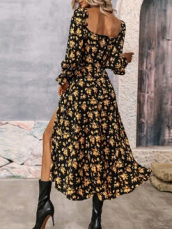 Women's Long Dress Maxi Dress Casual Dress Floral Dress Floral Casual Daily Holiday Vacation Split Print Long Sleeve Square Neck Dress Regular Fit White Blue Purple Summer Spring S M L XL -Slay Clothing Shop 34a9d513 ac97 403f a7b5 0dcdd28c26dc