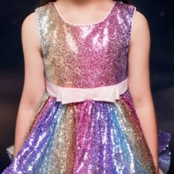 Kids Girls' Dress Sequin Colour Sleeveless Wedding Party Birthday Patchwork Bow Princess Sweet Polyester Asymmetrical Tulle Dress Flower Girl's Dress Summer Spring 4-12 Years Multicolor Pink Purple -Slay Clothing Shop 35bc3d99 ec11 4ef1 8a7d ce5a2361cc24
