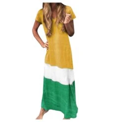 Women's T Shirt Dress Tee Dress Maxi Long Dress Black Blue Gray Yellow Red Short Sleeve Color Block Patchwork Spring Summer Round Neck Casual Boom Sale Dress S M L XL XXL 3XL 4XL 5XL -Slay Clothing Shop 36bde3c1 7d16 4a75 be3e 79353dc200c2