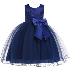 Kids Girls' Dress Solid Colored Flower Tulle Dress Wedding Party Layered Tulle Mesh Blue Red Fuchsia Knee-length Sleeveless Cute Dresses Summer 2-12 Years / Lace / Bow -Slay Clothing Shop 37d53652 bf40 4ce4 aa86 253c40925410