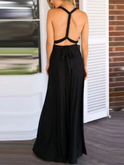 Women's Prom Dress Party Dress New Year's Eve Dress Swing Dress Long Dress Maxi Dress Black Red Green Sleeveless Backless Summer Spring Halter -Slay Clothing Shop 37d980cb a57a 4eba 8363 85852ffce0d4