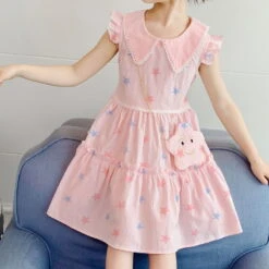 Kids Girls' Dress Star Short Sleeve Casual Casual Sweet Cotton Above Knee Casual Dress A Line Dress Summer Spring 3-12 Years Pink Blue -Slay Clothing Shop 399d4ec5 31ea 4eb5 841b ea1bf4dd5711