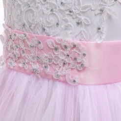 Kids Little Girls' Dress Lace Floral Princess Party Formal Evening Wedding Pageant Embroidery Bow White Purple Red Tulle Maxi Sleeveless Elegant Vintage Ball Gown Dresses Fit 4-13 Years -Slay Clothing Shop 39e9e23a d396 41e6 9802 102be36d1baf