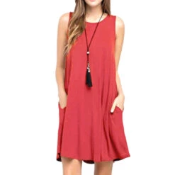 Women's Casual Dress Tank Dress Mini Dress Light Coffee Black Dark Red Sleeveless Plain Summer Spring Crew Neck Basic 2023 S M L XL 2XL -Slay Clothing Shop 3bbe07b3 3498 4f00 ba23 05d36c9aaad1