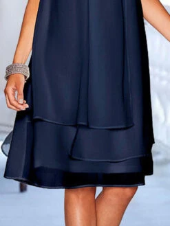 Women‘s Party Dress Cocktail Dress Shift Dress Office Holiday Wedding Guest Midi Dress Party Stylish Crew Neck Sleeveless Sequins Layered Dark Blue Pure Color S M L XL 2XL -Slay Clothing Shop 3d90323b 1faa 41d6 8dd3 603dd8abb31c