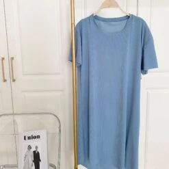 2023 Summer Ice Home A-Line Skirt Cloth Oversized And Comfortable Ice Silk Small T-Shirt Dress Solid Color Cool Long Skirt Nine -Slay Clothing Shop 3fe9a141 e875 4139 8770 f6bbe0c9e700