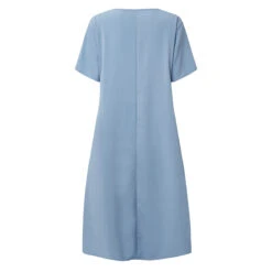 Women's Casual Dress Shift Dress Midi Dress Blue Green Short Sleeve Pure Color Ruched Fall Spring Summer Crew Neck Basic Daily Weekend Loose Fit 2023 S M L XL XXL 3XL 4XL 5XL -Slay Clothing Shop 41a2a352 2bff 4417 9ef0 b2b9480348a5