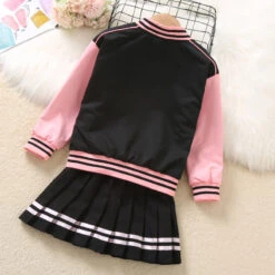 2 Pieces Kids Girls' Children's Day Graphic Pleated Dress Suits Set Long Sleeve Fashion School 7-13 Years Winter White Pink -Slay Clothing Shop 434cf4aa b0f0 40ee ab90 adc0164df06b