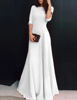 Women's Party Dress New Year's Eve Dress Swing Dress Long Dress Maxi Dress 3/4 Length Sleeve Crew Neck Elegant Formal Party Fall Spring Summer -Slay Clothing Shop 4367e3d7 f1c2 4681 ab16 c9b2e66f62a9