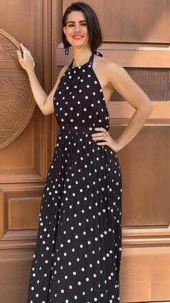 Women's Casual Dress Swing Dress Polka Dot Dress Long Dress Maxi Dress Chiffon Dress Pleated Green Black Blue Sleeveless Print Spring Summer Halter Neck Vacation Beach Daily 2023 S M L XL -Slay Clothing Shop 459c2239 a0b2 4f3b b366 9abd2495e16d