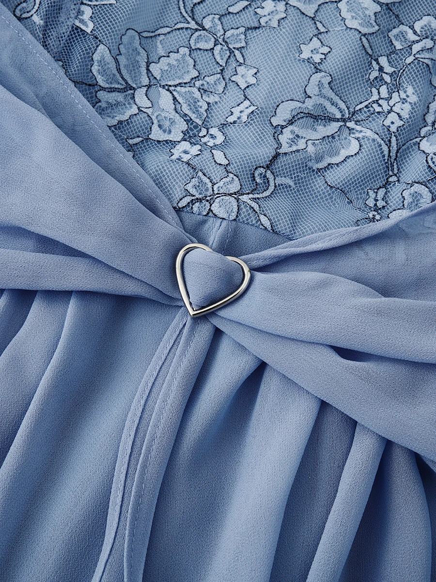 Women's Party Dress Lace Dress Swing Dress Long Dress Maxi Dress Blue Half Sleeve Pure Color Patchwork Spring Summer Dress V Neck Romantic Wedding Birthday 2023 S M L XL 2XL 3XL 6 Women's Party Dress Lace Dress Swing Dress Long Dress Maxi Dress Blue Half Sleeve Pure Color Patchwork Spring Summer Dress V Neck Romantic Wedding Birthday 2023 S M L XL 2XL 3XL - Image 6