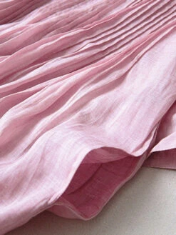 Women's Casual Dress Cotton Linen Dress Swing Dress Midi Dress Cotton Blend Basic Casual Outdoor Daily Crew Neck Ruched Pocket Short Sleeve Summer Spring 2023 Loose Fit White Pink Purple Plain M L XL -Slay Clothing Shop 489039da 3f49 4c0f 9d73 c7a99e4838ac