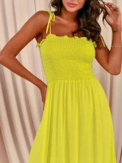 Women's Long Dress Maxi Dress Swing Dress Slip Dress Pure Color Casual Outdoor Daily Going Out Ruched Backless Sleeveless Strap Dress Slim Black Yellow Pink Spring Summer S M L XL -Slay Clothing Shop 4be7eabb cbf2 4be9 9b09 e9ef14198007