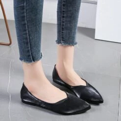 Women's Flats Dress Shoes Plus Size Work Daily Summer Flat Heel Pointed Toe Elegant Casual Walking Shoes PU Leather Loafer Solid Colored Black Green Beige -Slay Clothing Shop 4c88d5bb 04f5 48d0 82c6 70892a91d9a8