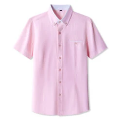 Men's Shirt Dress Shirt Button Up Shirt Light Pink White Wine Short Sleeve Plain Turndown Spring & Fall Office & Career Going Out Clothing Apparel Basic -Slay Clothing Shop 4c97be8e 682a 4d37 b6db 02d17bcc21b5