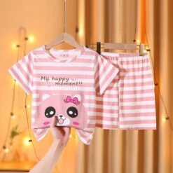 Children's Pajamas Girls Summer Short-sleeved Thin Section Boys Summer Dress Cartoon Big Boy Girl Princess Home Clothes Set -Slay Clothing Shop 4ced62ee 0691 44a2 8ac1 0e685c279938