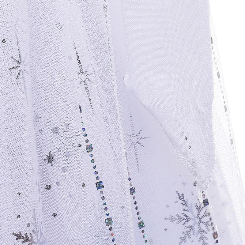 Kids Girls' Party Dress Sequin Snowflake Long Sleeve Performance Pegeant Elegant Princess Cotton Maxi Party Dress A Line Dress Summer Spring 3-10 Years White 8 Kids Girls' Party Dress Sequin Snowflake Long Sleeve Performance Pegeant Elegant Princess Cotton Maxi Party Dress A Line Dress Summer Spring 3-10 Years White - Image 8