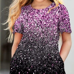 Kids Little Girls' Dress Princess Party Color Graphic Patterned A Line Dress Daily Holiday Vacation Print Pink Gold Short Sleeve Casual Cute Sweet Dresses Spring Summer Regular Fit 3-12 Years -Slay Clothing Shop 4eba0d44 2a63 4b79 92ec b43a84ce7418