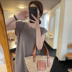 Women's Summer New Style French Style Gentle Wind Design Sense Open Back Loose Slim Ice Silk Knitted Dress Maternity Dress Chic Minimalist Round Neck Loose Casual Sleeveless Dress -Slay Clothing Shop 4f59c329 943c 4754 8e26 f4e17c5e6d9c