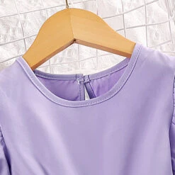 Kids Girls' Dress Solid Color Short Sleeve Outdoor Active Daily Cotton Above Knee Casual Dress A Line Dress Summer Spring 3-7 Years Purple -Slay Clothing Shop 50e8c367 4d87 474d 881a 47eeed38a865