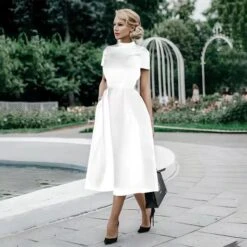 Women's Black Dress Plaid Dress Party Dress Midi Dress Black White Blue Short Sleeve Pure Color Ruched Summer Spring Fall Crew Neck Elegant Office Wedding Guest Birthday 2023 S M L XL XXL -Slay Clothing Shop 52924df1 6f2d 4a63 a0e6 b8a42f1e22a0