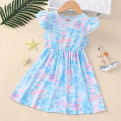 Kids Girls' Floral Dress Flower Short Sleeve Casual Adorable Daily Cotton Above Knee Casual Dress A Line Dress Floral Dress Summer Spring 1-6 Years Multicolor Black White -Slay Clothing Shop 536318a1 1717 479c 8966 bb1104ea3fa6