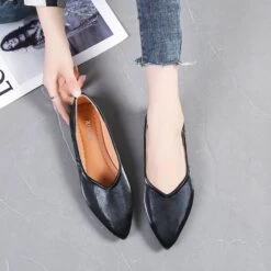 Women's Flats Dress Shoes Plus Size Work Daily Summer Flat Heel Pointed Toe Elegant Casual Walking Shoes PU Leather Loafer Solid Colored Black Green Beige -Slay Clothing Shop 565c64d7 3443 4014 8670 652474a26592