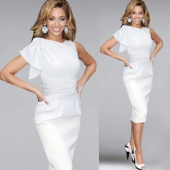 Women's Party Dress Sheath Dress Formal Dress Midi Dress Black White Red Sleeveless Pure Color Ruffle Summer Spring Crew Neck Stylish Slim 2023 S M L XL XXL 3XL -Slay Clothing Shop 5787fffd cc49 4341 986c e5ae0a73aabd