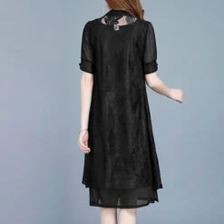 Women's Dress Set Two Piece Dress Chiffon Dress Midi Dress Black Red Royal Blue Short Sleeve Pure Color Lace Summer Spring Crew Neck Stylish 2023 M L XL XXL 3XL 4XL -Slay Clothing Shop 5b7d44f6 99f5 4b51 bda0 8e69056c275d