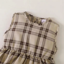 2 Pieces Toddler Girls' Plaid Pocket Dress Set Set Long Sleeve Fashion Outdoor 3-7 Years Summer Khaki -Slay Clothing Shop 5bc0b406 51f2 48ca a426 bd79b9a346cf