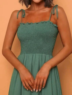 Women's Long Dress Maxi Dress Swing Dress Slip Dress Pure Color Casual Outdoor Daily Going Out Ruched Backless Sleeveless Strap Dress Slim Black Yellow Pink Spring Summer S M L XL -Slay Clothing Shop 5c2e1ec8 1aab 47a3 89ed 3ddccf9515cc