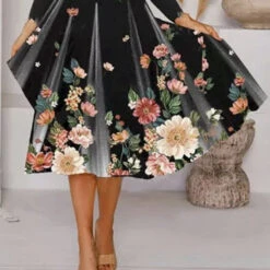 Women‘s Black Dress Cocktail Dress Casual Dress Dress Set Two Piece Dress Midi Dress Long Sleeve Floral Print Spring Fall Winter Crew Neck Fashion Winter Dress Vacation Fall Dress Loose Fit -Slay Clothing Shop 60292993 015f 4908 a36e 32dbbcd42ce4