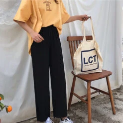 Women's Dress Pants Wide Leg Baggy Mid Waist Ankle-Length Black Summer -Slay Clothing Shop 615059b1 511b 46cc 9497 5b2ef9648b48