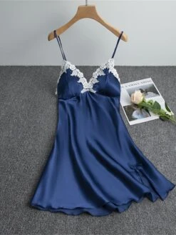 Women's Pajamas Nightgown Nightshirt Dress Dot Pure Color Simple Casual Soft Home Daily Bed Satin Breathable Straps Sleeveless Backless Chest Pads Summer Spring Black White