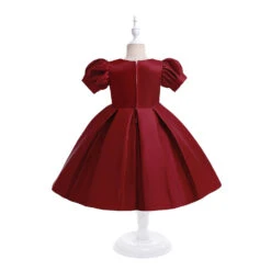 Kids Girls' Party Dress Solid Color Short Sleeve Performance Birthday Zipper Puff Sleeve Adorable Princess Polyester Cotton Blend Knee-length Party Dress Summer Spring Fall 3-10 Years Champagne Pink -Slay Clothing Shop 62d721f9 6aa8 4947 b6cf a9e5669cb1b1