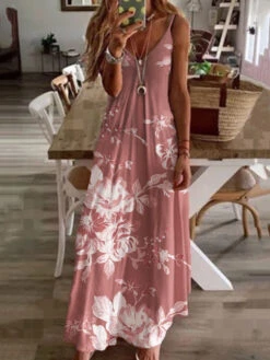 Women's Floral Slip Dress V Neck Long Dress Maxi Dress Light Pink Light Green Fuchsia Sleeveless Print Spring Summer Slim 2023 S M L XL XXL -Slay Clothing Shop 6590fe6b 50f3 4797 814d 28c9a3fd1530