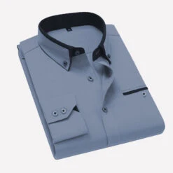 Men's Dress Shirt Button Down Shirt Collared Shirt Non Iron Shirt White Pink Navy Blue Long Sleeve Plain Collar All Seasons Wedding Work Clothing Apparel -Slay Clothing Shop 65d3a455 e957 420d 90c0 9c08c409bec5