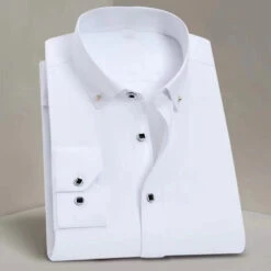 Men's Shirt Dress Shirt Black White Blue Long Sleeve Plain Turndown Spring & Fall Wedding Office & Career Clothing Apparel Basic