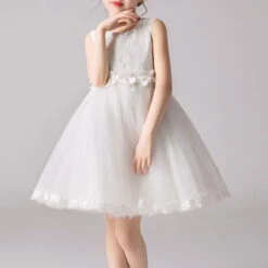 Kids Girls' Dress Solid Colored Sleeveless Performance Party Mesh Bow Princess Sweet Cotton Tulle Knee-length Floral Embroidery Dress A Line Dress Summer 4-13 Years White Pink Blue -Slay Clothing Shop 6ba59bbb 9978 4486 964b 9b73ef30e4f3