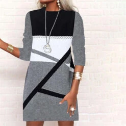Women‘s Casual Dress Shift Dress Short Mini Dress White Black Gray Wine Long Sleeve Polka Dot Color Block Geometric Print Fall Winter Crew Neck Casual Modern 2023 S M L XL XXL 3XL -Slay Clothing Shop 6dd49c73 c4ac 4c2b a6ee 1bcc06c98e01