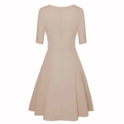 Women's Wedding Guest Dress Swing Dress A Line Dress Midi Dress Navy Blue Green Beige Half Sleeve Pure Color Lace Up Summer Spring Crew Neck Work Party Vacation 2023 S M L XL XXL -Slay Clothing Shop 6e36020c 27a0 4a61 9858 c8373c5048a3