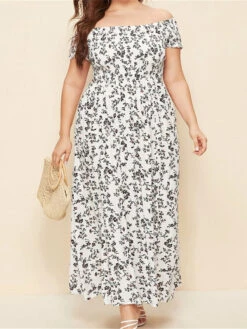 Women's Plus Size Casual Dress A Line Dress Floral Dress Floral Midi Dress Short Sleeve Print Off Shoulder Fashion Daily White Red Spring Summer L XL XXL 3XL 4XL -Slay Clothing Shop 701c8c22 44ff 4a19 8639 6888b4d2c3b8