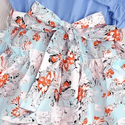 Kids Girls' Dress Floral Dress Floral Short Sleeve Casual Fashion Daily Cotton Knee-length Casual Dress A Line Dress Floral Dress Summer Spring 4-12 Years Sky Blue -Slay Clothing Shop 701efa47 ffce 4b37 a77b 4c9281546ceb