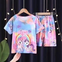 Children's Pajamas Girls Summer Short-sleeved Thin Section Boys Summer Dress Cartoon Big Boy Girl Princess Home Clothes Set -Slay Clothing Shop 7090d016 cd55 4b2a 8619 21dee7d9b578